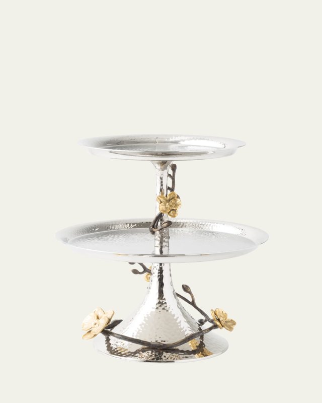 Gold Orchid Two-Tier Etagere